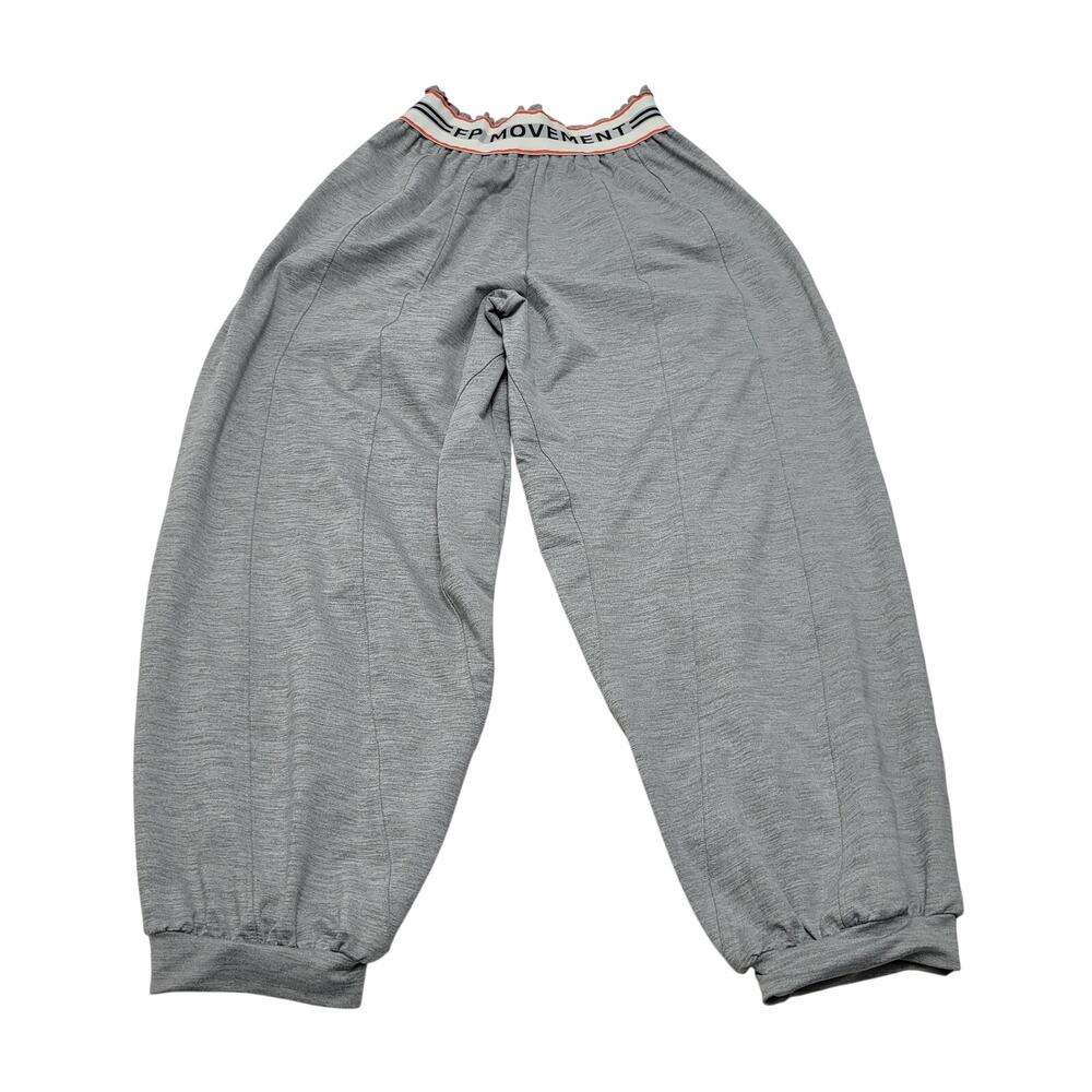 Free People Movement gray balloon pleated jogger harem pants logo band xs